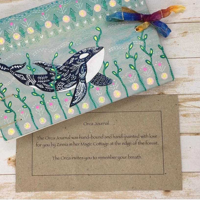 Orca Journal hand bound and hand painted